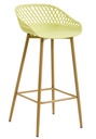 Taburete STRAUSS, metal, polipropileno amarillo pastel