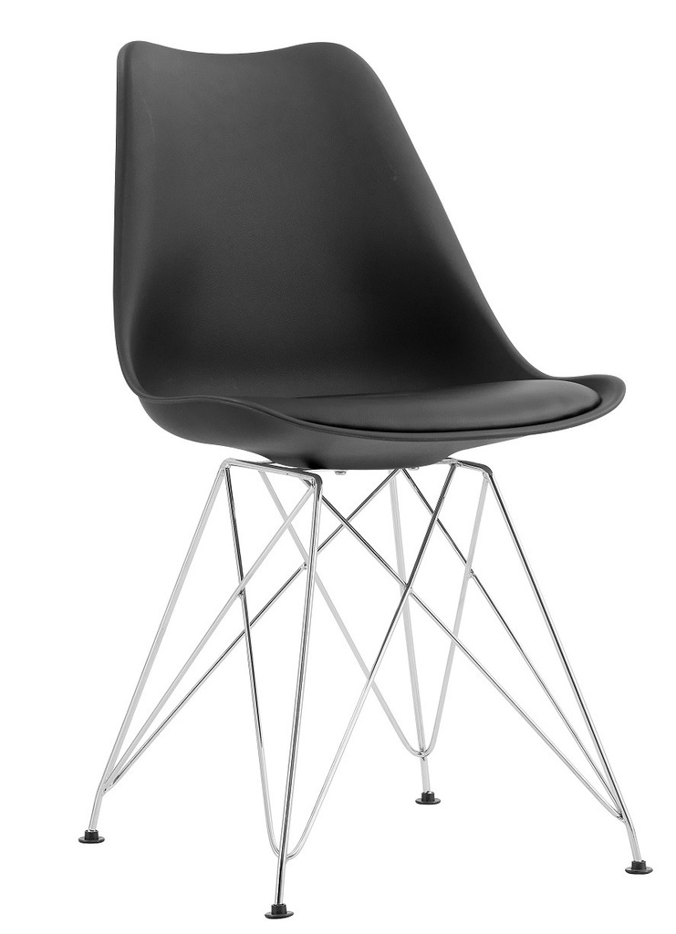 Silla BELLA (SU), cromada, carcasa y cojín negro