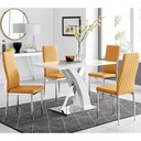 Silla PENÉLOPE, cromada, tapizada similpiel ocre