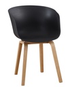 Sillón AWAK, madera curvada, polipropileno negro