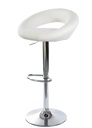 Taburete LUXUS NEW (M), cromado, similpiel blanca