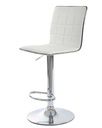 Taburete CUBUS ( M ), cromado, similpiel blanca