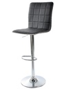 Taburete CUBUS ( M ), cromado, similpiel negra