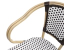 Sillón PARIS, apilable, aluminio, ratán blanco y marrón