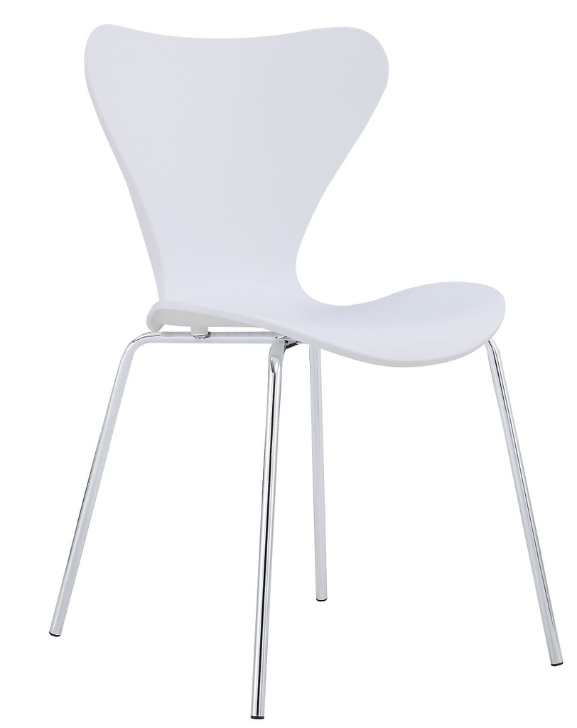 Silla ARNE NEW, cromada, polipropileno blanco