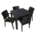 Mesa MIJAS, polipropileno negro, 90 x 90 cms