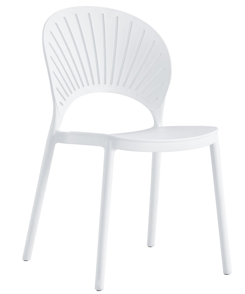 Silla ABANICO, apilable, polipropileno blanco