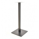 Base de mesa TROCADERO, alta, tubo cuadrado, negra, base de acero de 8 mm 45x45 cms, altura 110 cms