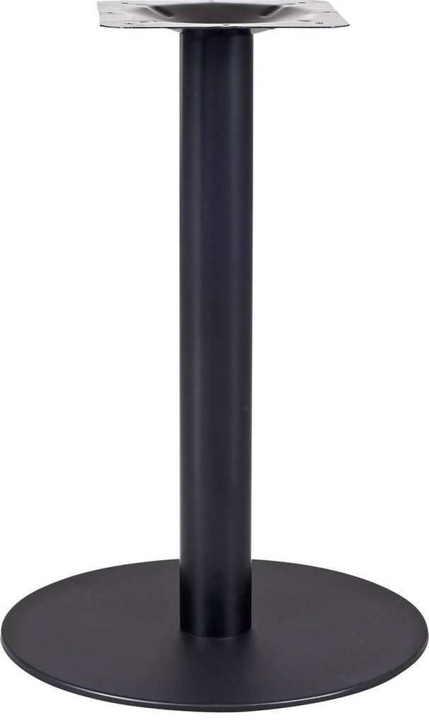 Base de mesa BOMBAY, tubo redondo, negra, base de acero de 8 mm. 45 cms de diámetro, altura 72 cms