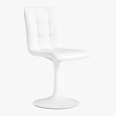 Silla IVONNE, metal blanco, tapizado similpiel blanca