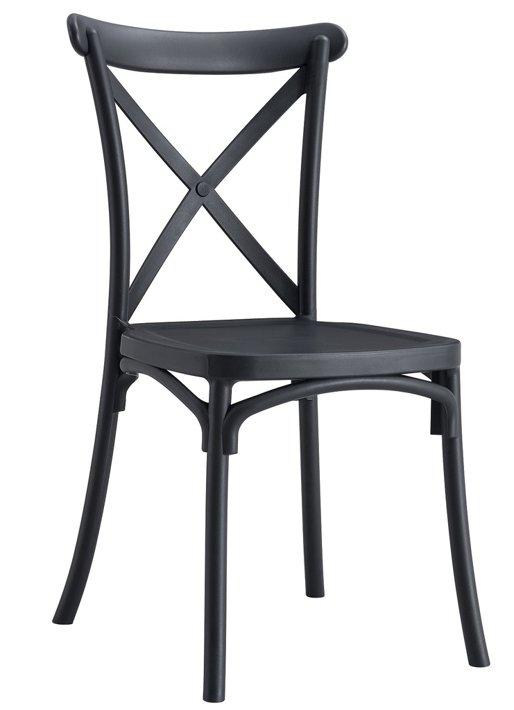 Silla CORFÚ, apilable, tratamiento anti UV, polipropileno antracita