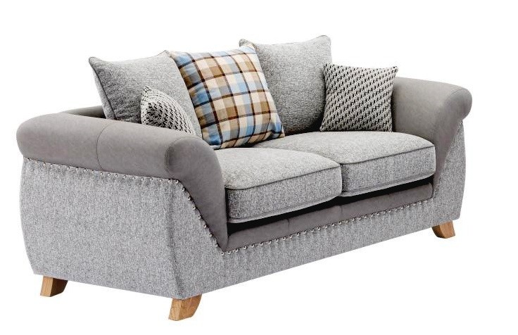 Sofá CAMBRIDGE, 2 plazas, tejido combinado gris con gris claro