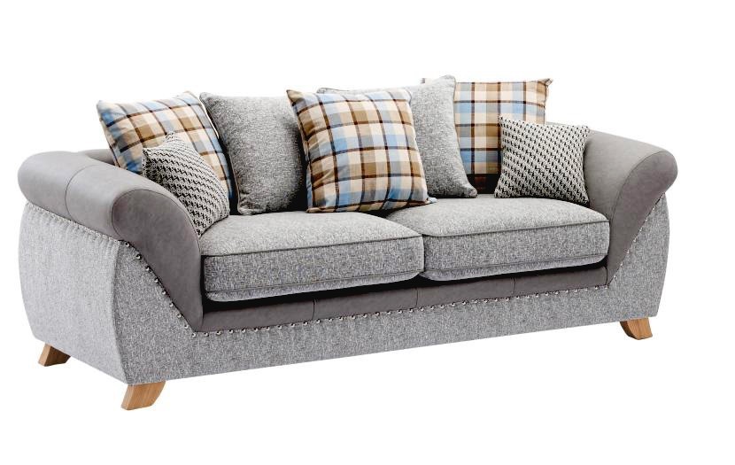 Sofá CAMBRIDGE, 3 plazas, tejido combinado gris con gris claro
