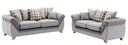 Set sofás CAMBRIDGE, 3 + 2 plazas, tejido combinado gris con gris claro