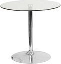 Mesa BERNIE 70R, cromada, cristal templado 70 cms diámetro