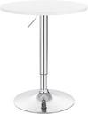 Mesa MABEL, graduable, tapa soft blanca, 70 cms de diámetro