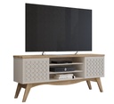 Mueble TV LIZ, blanco roto y cedro, 160 cms.