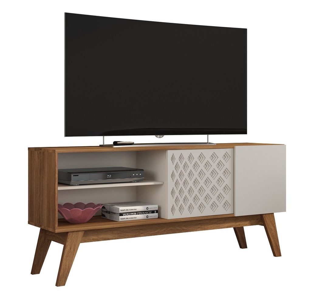 Mueble TV PREMIUM, matte y blanco roto, 150 cms.