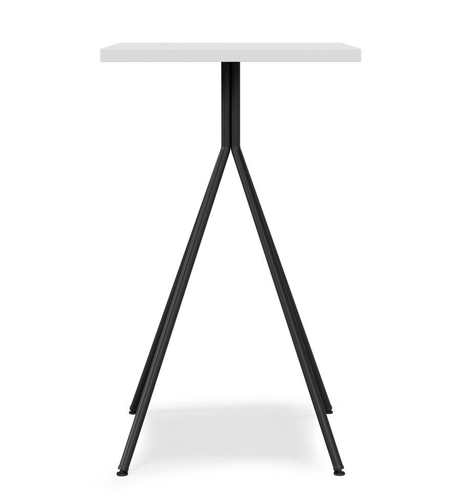 Mesa BISTRÓ, alta, metal negro, tapa de MDP color blanco, 60 x 60 cms