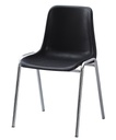 Silla CARCASA, apilable, cromada, polipropileno negro