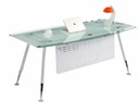 Mesa de oficina ACRE, vidrio templado blanco, 180 x 85 cms