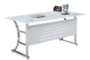 Mesa de oficina CADORE, vidrio templado super blanco, 180 x 85 cms
