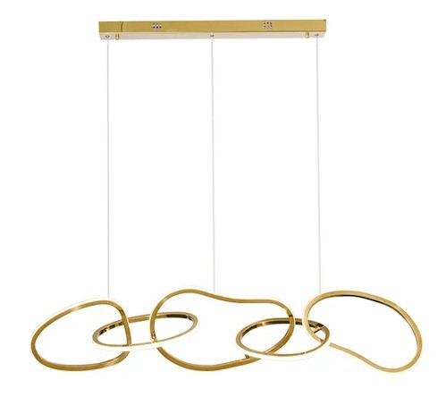 Lámpara WOLFIS, colgante, metal dorada, led