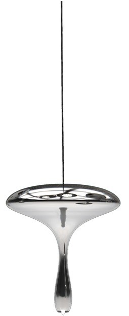 Lámpara HERDA H365, colgante, metal, cristal plateado