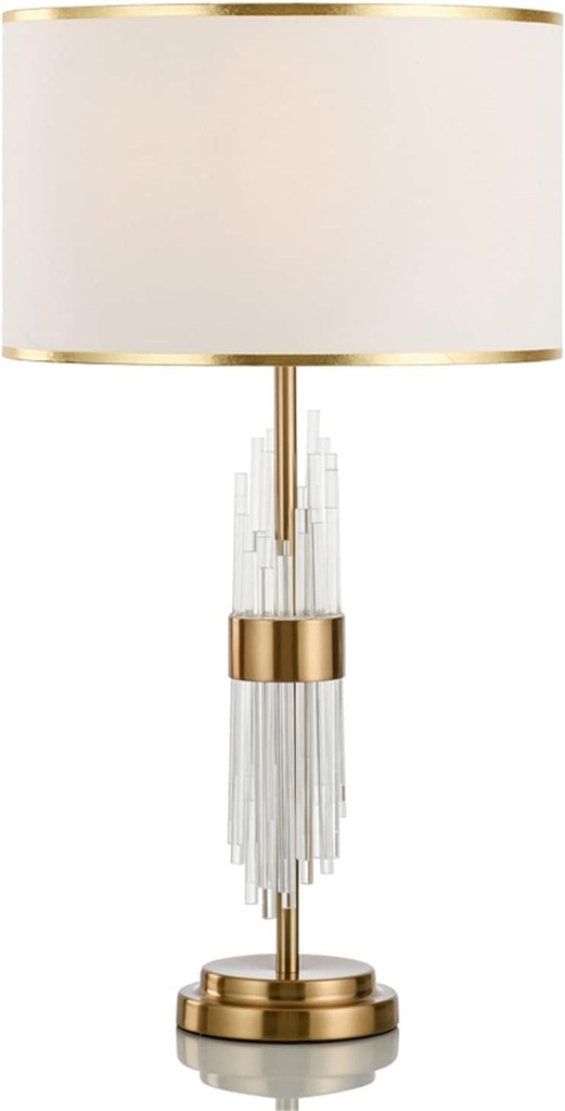 Lámpara ESLOHE, sobremesa, metal, cristal, pantalla blanca