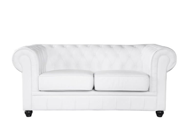 [290.SCHEN2SBL] Sofá CHESTER NEW, 2 plazas, similpiel blanca