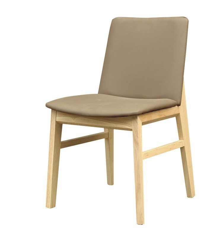 [576.SALMSMA] Silla ALPES, madera de haya, natural, similpiel marrón