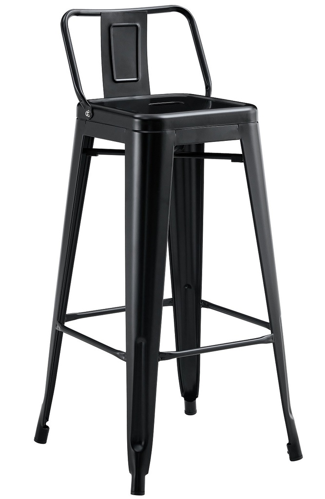 [443.TTOR1EKNE] Taburete TOL R1 EK, apilable, acero, negro