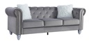 Sofá CHESTER STYLE, 3 plazas, tapizado velvet gris 27