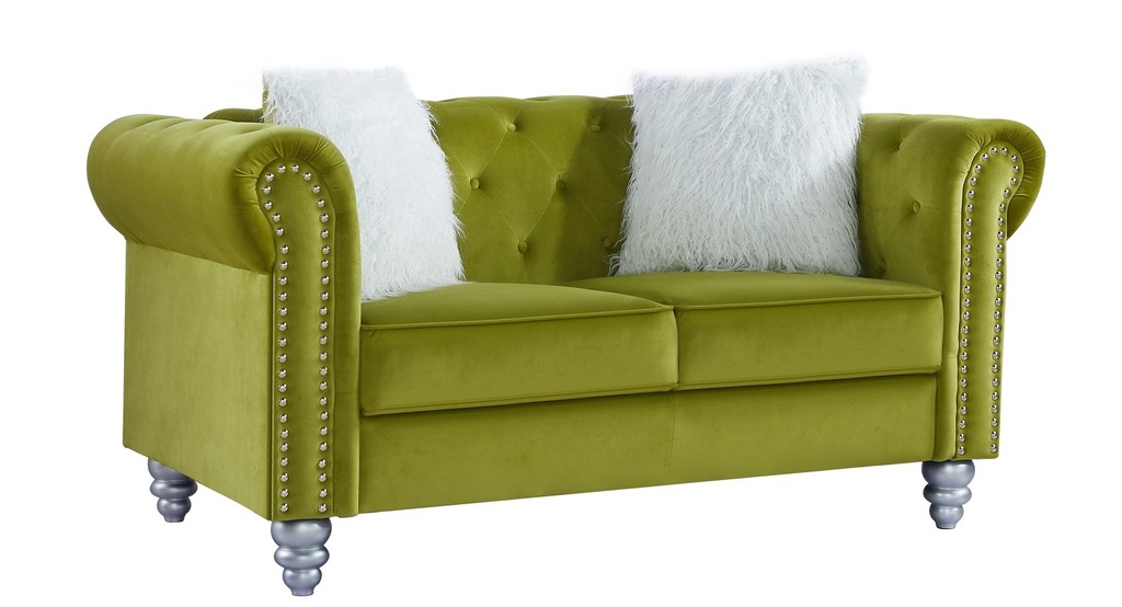 [252.SCHS2VE38] Sofá CHESTER STYLE, 2 plazas, tapizado velvet verde 38