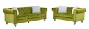 Set Sofás CHESTER STYLE, 3 +2 plazas, tapizado velvet verde 38