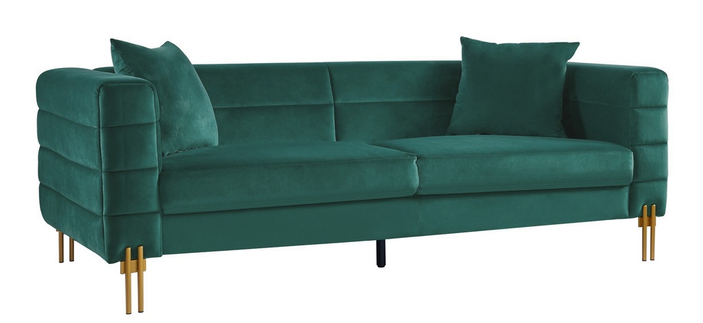 [252.SLAR3VE42] Sofá LARIOS, 3 plazas, tejido velvet verde oscuro 42