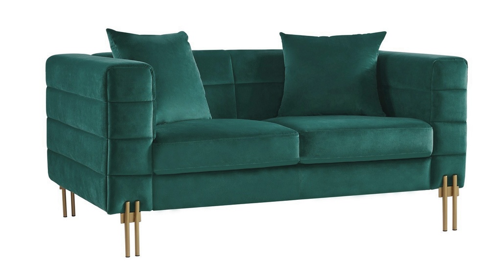 [252.SLAR2VE42] Sofá LARIOS, 2 plazas, tejido velvet verde oscuro 42