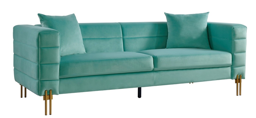 [252.SLAR3VE58] Sofá LARIOS, 3 plazas, tejido velvet verde agua 58