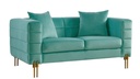 Sofá LARIOS, 2 plazas, tejido velvet verde agua 58
