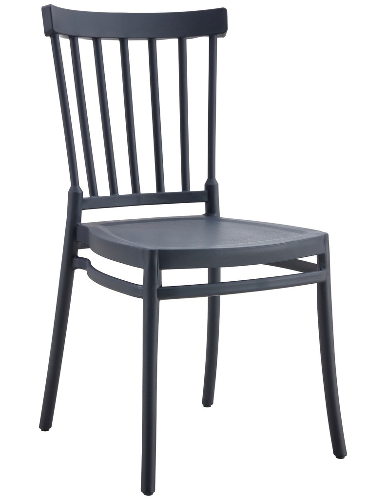Silla MILOS NEW, apilable, tratamiento anti UV, polipropileno antracita