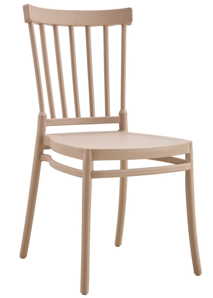 Silla MILOS NEW, apilable, tratamiento anti UV, polipropileno tórtora