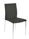 Silla INMA, apilable, metal, similpiel negra