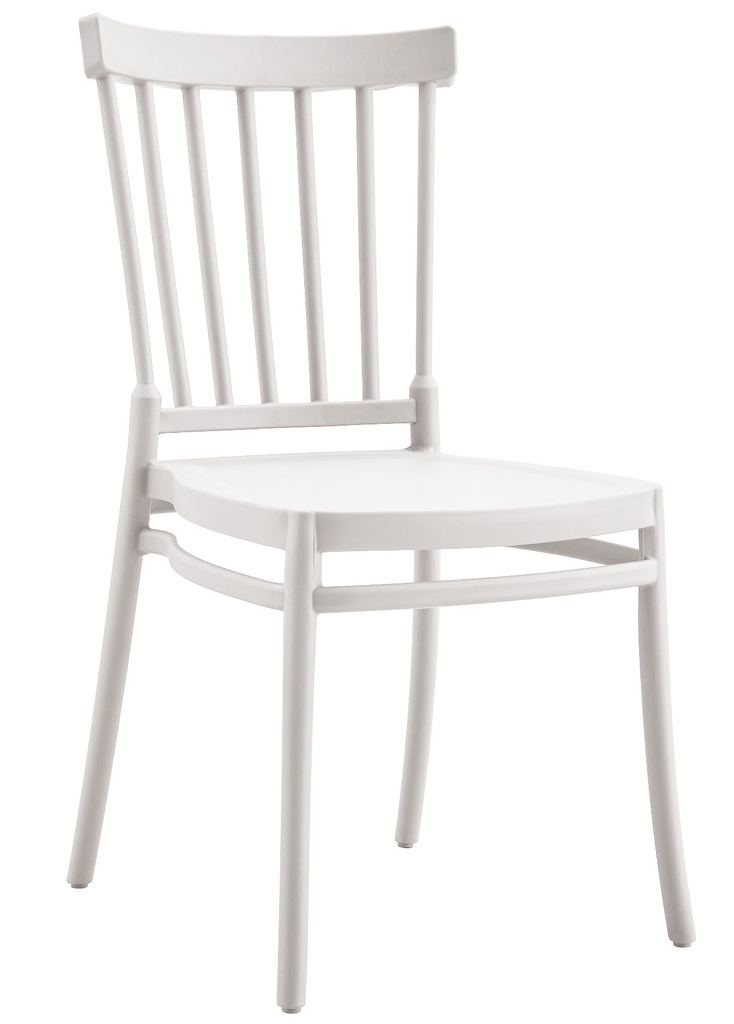 [543.SMILONBL] Silla MILOS NEW, apilable, tratamiento anti UV, polipropileno blanco