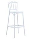 Taburete WEDDING, tratamiento anti UV, polipropileno blanco