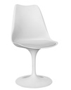 Silla TUL MT, metal, polipropileno blanco, cojín blanco