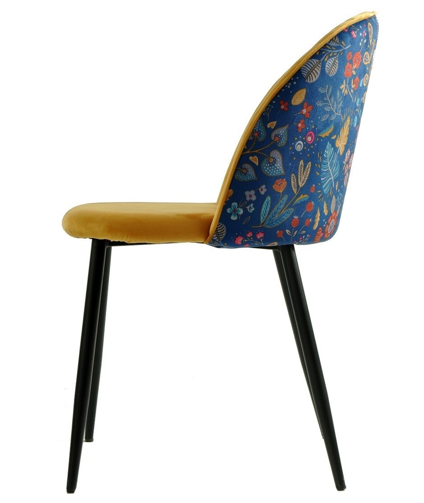 [594.SCAYAM42] Silla CARNAVAL YELLOW, metal, tapizado velvet amarillo con trasera carnaval