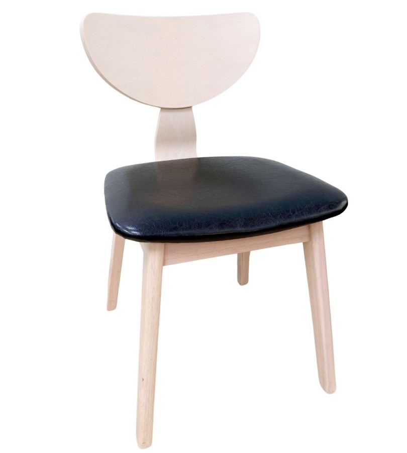 [550.SDUBLISNE] Silla DUBLIN, contrachapado de madera de hevea, natural, similpiel negra