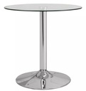 Mesa BERNIE 60R, cromada, cristal templado 60 cms diámetro