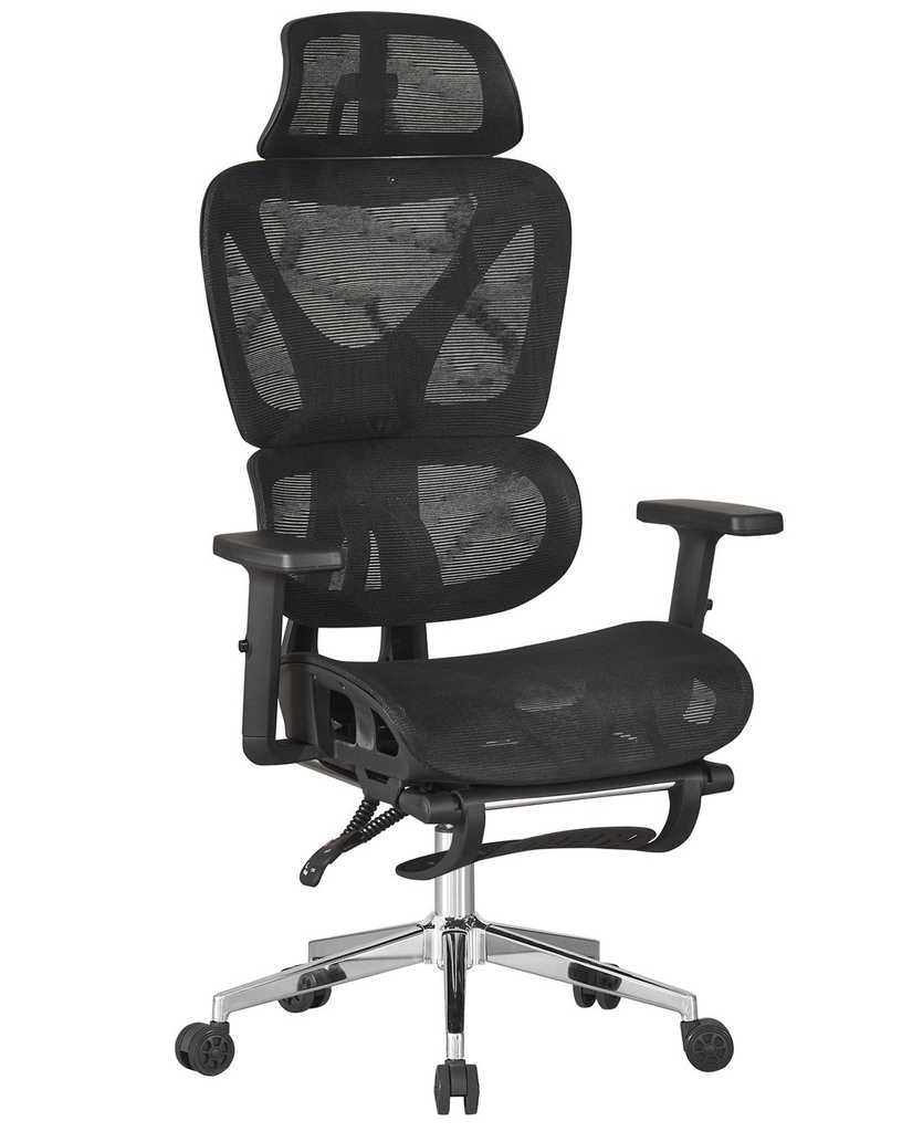[762.SLORRIMNE] Sillón de oficina LORRIS, alto, ergonómico, malla negra