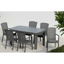 Mesa MOJÁCAR, polipropileno gris, 150 x 90 cms